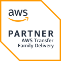 AWS Transfer Family Delivery Badge - Dark Background